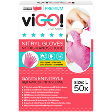 viGO! nitril kesztyű L-es méret /rózsaszín - 50 db kisképe