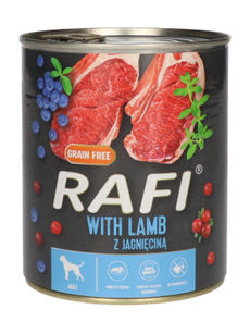 Rafi pástétom kutyáknak bárányhússal, vörös és kékáfonyával - 800 g kisképe