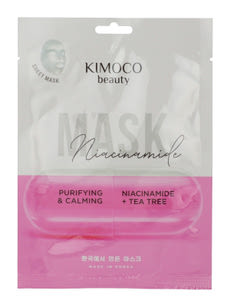 Kimoco tisztító és nyugtató fátyolmaszk niacinamide és teafával - 23 ml kisképe