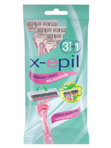 X-Epil eldobható női borotva 3 pengés - 3+1 db kisképe