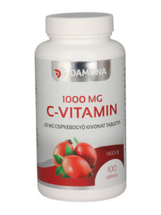 Damona C-vitamin 1000mg + csipkebogyó tabletta - 100 db kisképe