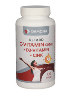 Damona C-vitamin 1000 mg + D3 + Cink tabletta - 100 db kisképe