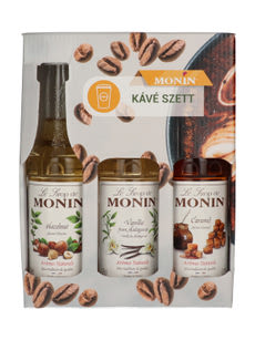 Monin kávészirup szett karamell, mogyorós és vanília 3x250 ml - 750 ml kisképe
