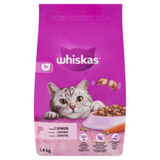 Whiskas 1+ teljes értékű szárazeledel felnőtt macskák számára lazacca l- 1,4 kg kisképe