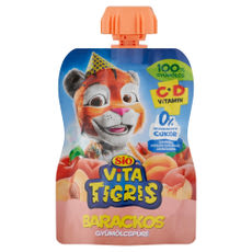 Sió Vitatigris gyümölcspüré 100% alma-őszibarack-szőlő-kajszibarack - 90 g kisképe