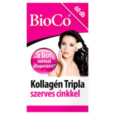BioCo Kollagén Tripla szerves cinkkel étrend-kiegészítő tabletta - 60 db kisképe