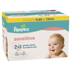 Pampers Sensitive XXL nedves törlőkendő 9x80 db - 720 db kisképe