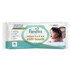 Pampers Aqua Soft Touch nedves törlőkendő 3x60 db - 180 db kisképe