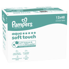 Pampers Aqua Soft Touch törlőkendő 12x48 db - 576 db kisképe