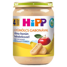 Hipp alma - banán - babakeksz ízesítéssel 4 hónapos kortól - 190 g kisképe