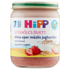 Hipp bio joghurt almával, eperrel és müzlivel 7 hónapos kortól - 160 g kisképe