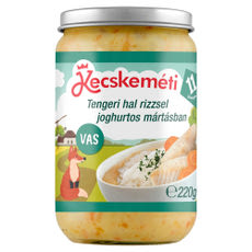 Kecskeméti bébiétel tengeri hallal és rizzsel joghurtos mártásban 11 hónapos kortól - 220 g kisképe