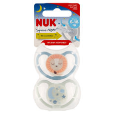Nuk Space Night szilikon altatócumi, 6-18 hónapos korig, fiú - 2 db kisképe