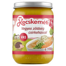 Kecskeméti bébiétel vegyes zöldség csirkehús ízesítéssel 5 hónapos kortól - 190 g kisképe
