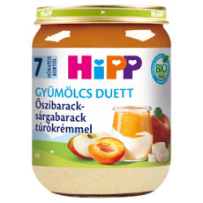 Hipp túrókrém őszibarackkal és sárgabarackkal 7 hónapos kortól - 160 g kisképe