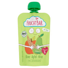 Fruchtbar Bio gyümölcspüré körte- alma- köles 6  hónapos kortól - 100 g kisképe