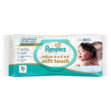 Pampers Aqua Soft Touch törlőkendő - 60 db kisképe