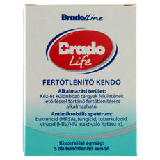 Bradolife kéz- és bőrfertőtlenítő kendő - 5 db kisképe