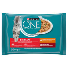 Purina One Sterilcat csirkével és marhával nedves macskaeledel 4 x 85 g - 340 g kisképe