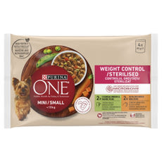 Purina One Mini Weight Control/Steril állateledel kutyáknak pulykával és csirkével 4x85g - 340 g kisképe