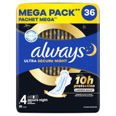 Always Ultra Secure Night egészségügyi betét - 36 db kisképe