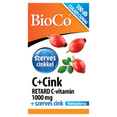 BioCo C+Cink RETARD C-vitamin 1000 mg + szerves cink étrend-kiegészítő filmtabletta - 100 db kisképe