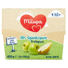 Milupa Frutapura alma-körte gyümölcspüré 4 hónapos kortól 4 x 100 g - 400 g kisképe