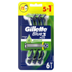 Gillette Blue3 Sensitive eldobható borotva 3 pengés - 6 db kisképe