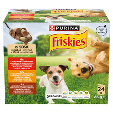 Friskies állateledel kutyáknak marhával, csirkével és báránnyal 24 x 85 g - 2040 g kisképe