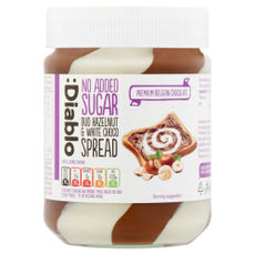 Diablo mogyoró és fehércsokoládé krém hozzáadott cukor nélkül, édesítőszerrel - 350 g kisképe