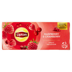 Lipton Fruit Infusion Raspberry & Cranberry ízesített gyümölcstea - 20 db kisképe