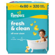 Pampers Fresh Clean nedves törlőkendő (4x80) - 320 db kisképe