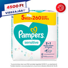 Pampers Sensitive nedves törlőkendő - 260 db kisképe