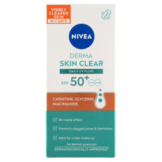 NIVEA Derma Skin Clear UV fluid FF 50+ - 40 ml kisképe