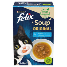 Felix Soup állateledel macskáknak, halas válogatás 6x48g - 288 g kisképe