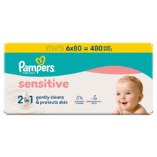 Pampers Sensitive nedves törlőkendő (6*80) - 480 db kisképe