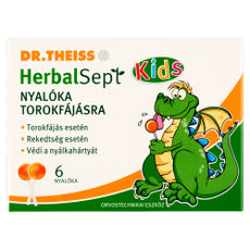 Dr.Theiss HerbalSept narancs ízesítésű nyalóka torokfájásra - 6 db kisképe