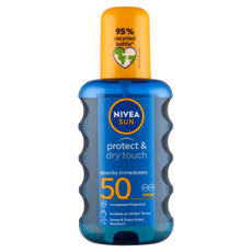 NIVEA SUN Protect & Dry Touch napozó spray FF50 - 200 ml kisképe