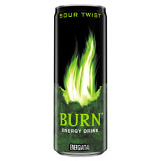 Burn Sour Twist szénsavas ital koffeinnel zöld alma ízű - 250 ml kisképe