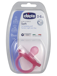 Chicco Rózsaszín Színben Szilikon Altatócumi 0-6 Hónapos Korig - 1 db kisképe