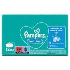 Pampers Fresh Clean törlőkendő (12*52 db) - 624 db kisképe