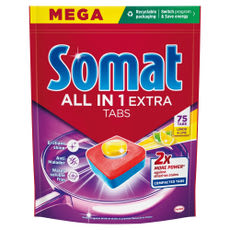 Somat All in 1 Extra Lemon & Lime gépi mosogatótabletta - 75 db kisképe