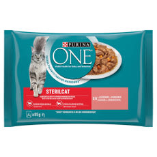 Purina One Sterilcat állateledel felnőtt macskáknak lazacvaé és sárgarépával 4x85 g - 340 g kisképe
