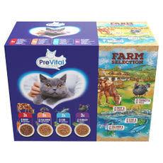 PreVital Farm Selection nedves macskaeledel felnőtt macskának alutasakos macskatáp 12x85g - 1020 g kisképe