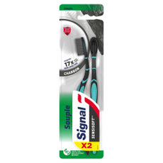 Signal Sensisoft Charcoal puha fogkefe széntartalmú sörtékkel duopack - 2 db kisképe