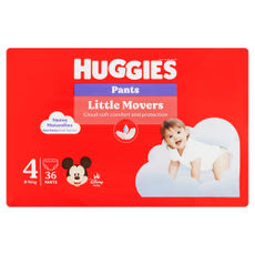 Huggies Little Movers 4 bugyipelenka 9-14 kg – 36 db kisképe