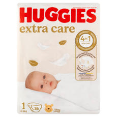 Huggies Extra Care 1 újszülött nadrágpelenka 2-5 kg - 26 db kisképe