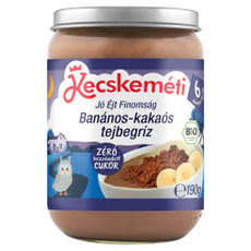 Kecskeméti Bio tejbegríz banánnal és kakaó ízzel 6 hónapos kortól - 190 g kisképe