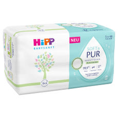 Hipp Babysanft Soft&Pure nedves törlőkendő 3x48 db - 144 db kisképe