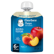 Gerber alma-barack gyümölcspüré 6 hónapos kortól - 90 g kisképe